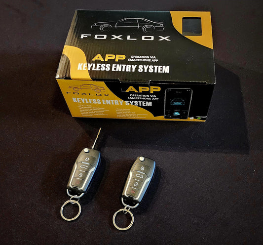 1985-1993 Convertible Model: Foxbody Keyless Entry with (2) OEM style Flip Key Fobs and Custom Key Blanks (Version V2)