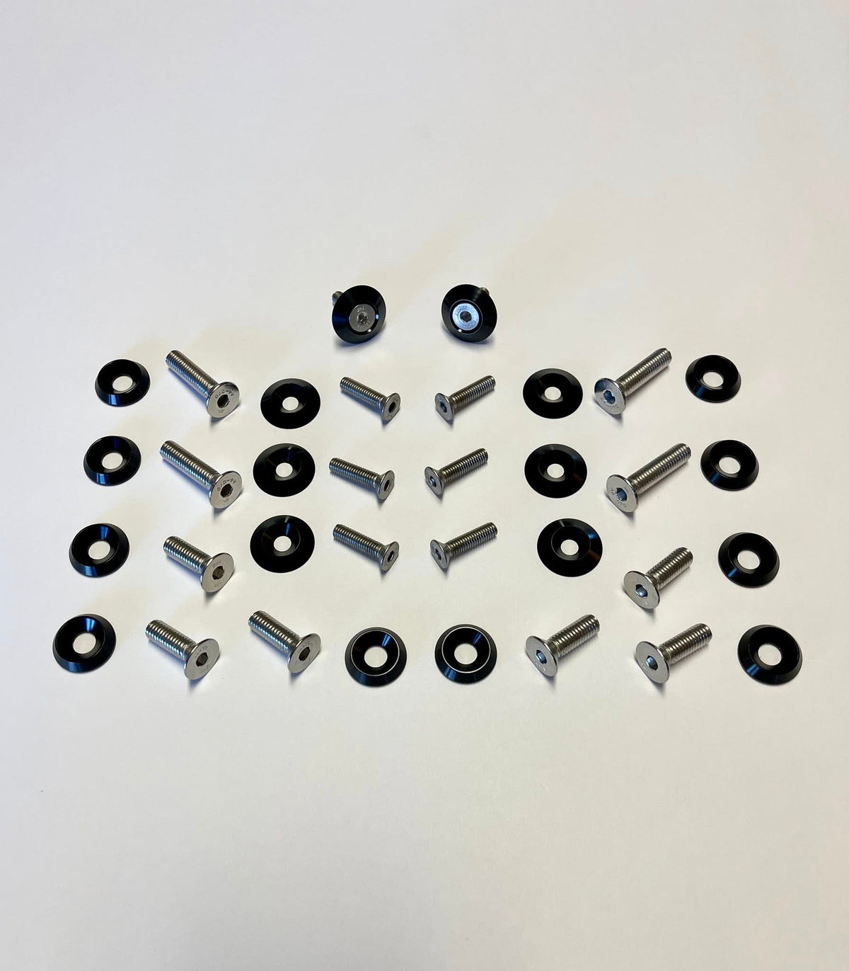 1986-1993 Mustang Mustang Engine Bay Add-On Kit (Black Washers, Flat Head Bolts)