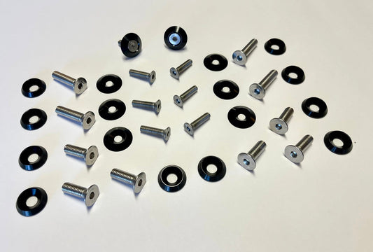 1986-1993 Mustang Mustang Engine Bay Add-On Kit (Black Washers, Flat Head Bolts)