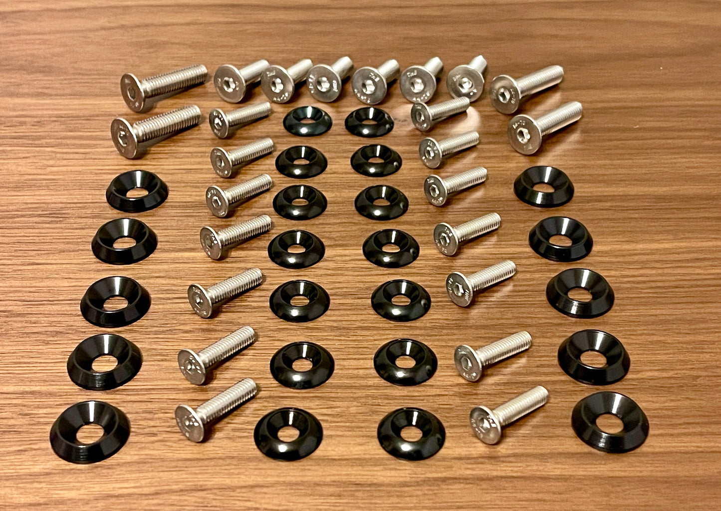 1986-1993 Mustang Mustang Engine Bay Full Kit (Black Washers, Flat Head Bolts)