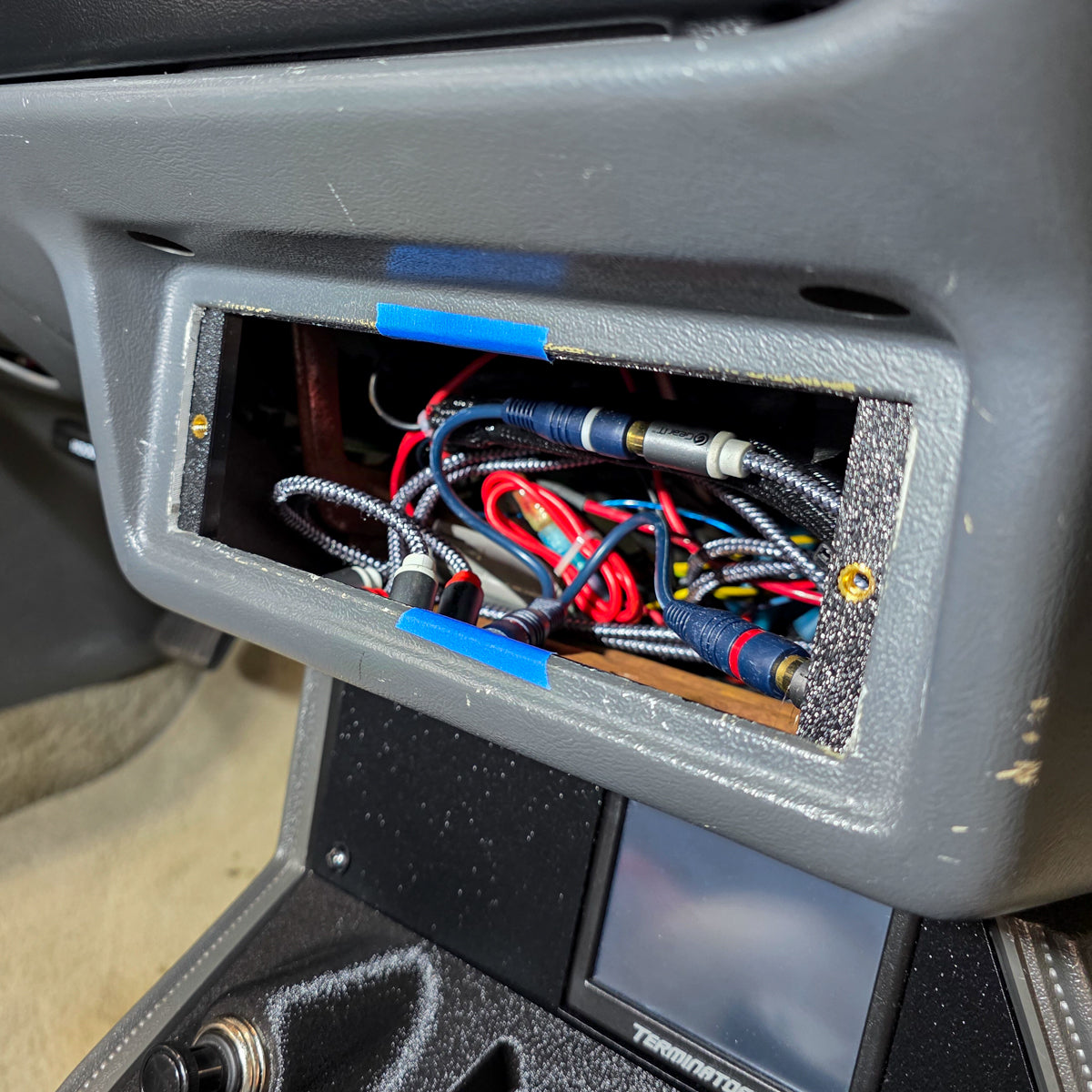 Radio Delete Panel with Holley EFI 3.5" Screen Mount for 1979 - 1986 Ford Mustang